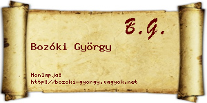 Bozóki György névjegykártya