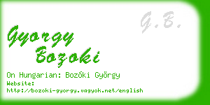 gyorgy bozoki business card