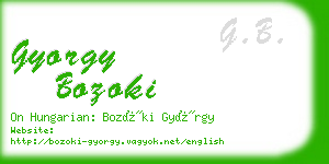 gyorgy bozoki business card